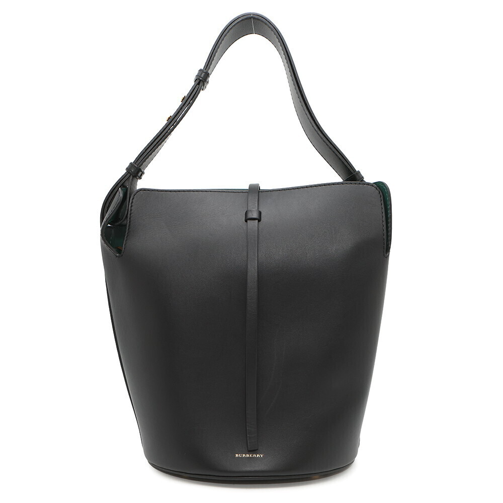 Burberry Shoulder Bag Bucket Calfskin Leather Black - Picture 1 of 11